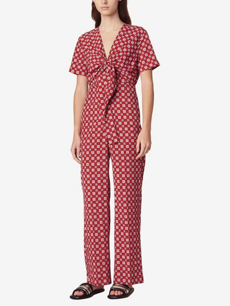 New jumpsuit women short Sleeve Playsuit Plaid Jumpsuit V neck ladies Rompers fashion
New jumpsuit women short Sleeve Playsuit Plaid Jumpsuit V neck ladies Rompers fashion