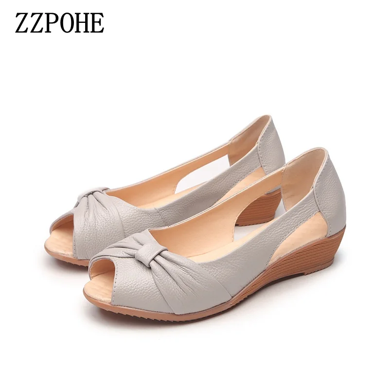 

ZZPOHE Women Shoes Summer New Fashion Soft PU Leather Woman Sandals Plus Size Ladies Flats Sandals Female Sandals