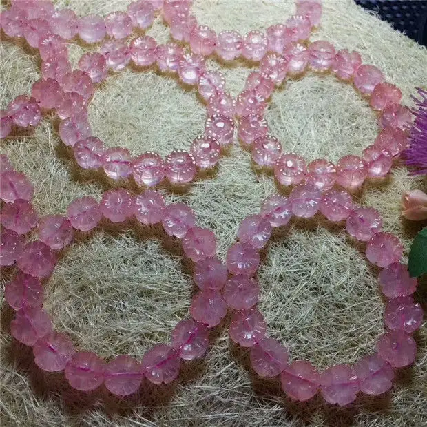 Free Shipping Natural Crystal Bracelet Madagascar Rose Quartz Stretch Beads 12mm AAA | Украшения и аксессуары