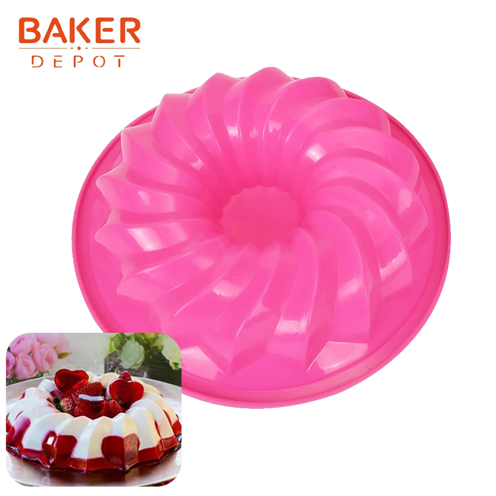 BAKER DEPOT 9 inch Silicone Mold for Cake swirl cake pastry baking form 3D Large donut Cake bread bakeware diy Birthday party
BAKER DEPOT 9 inch Silicone Mold for Cake swirl cake pastry baking form 3D Large donut Cake bread bakeware diy Birthday party