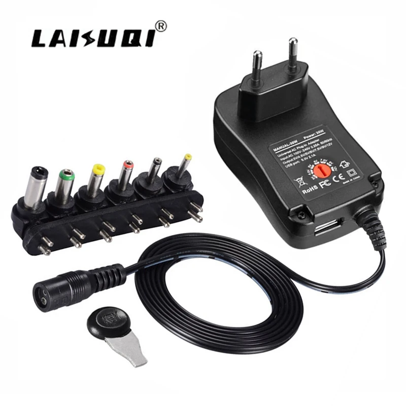 3V 4.5V 5V 6V 7.5V 9V 12V 2A 2.5A AC DC Adaptor Adjustable Power Adapter Universal Charger Supply for led light strip lamp 30W
3V 4.5V 5V 6V 7.5V 9V 12V 2A 2.5A AC DC Adaptor Adjustable Power Adapter Universal Charger Supply for led light strip lamp 30W