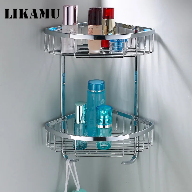 Image 304 Stainless Steel Towel Washing Shower Basket Bar Shelf Wall Mounted Shampoo Holder Bathroom Accessories Corner Bracket