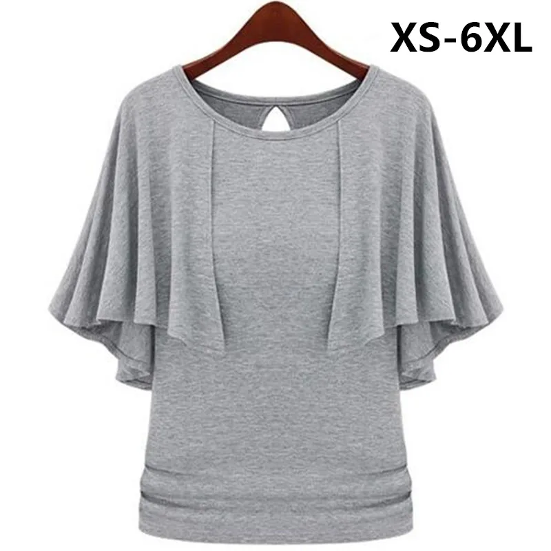 Summer T-shirt Women Casual Lady Top Tees Cotton Tshirt Female Brand Clothing big size batwing sleeve T-shitrs tops 4XL 5XL 6XL
Summer T-shirt Women Casual Lady Top Tees Cotton Tshirt Female Brand Clothing big size batwing sleeve T-shitrs tops 4XL 5XL 6XL