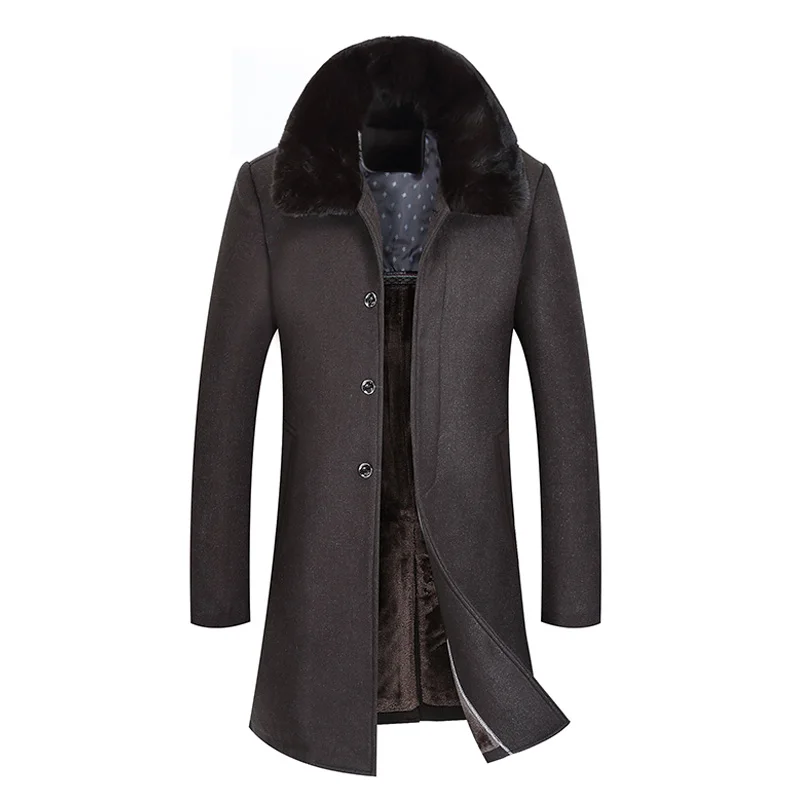 Winter Warm Thick Fur Collar Men's X-Long Wool Trench Coat Korean Fashion Men Slim fit Trench Wool Blends Jackets
Winter Warm Thick Fur Collar Men's X-Long Wool Trench Coat Korean Fashion Men Slim fit Trench Wool Blends Jackets
