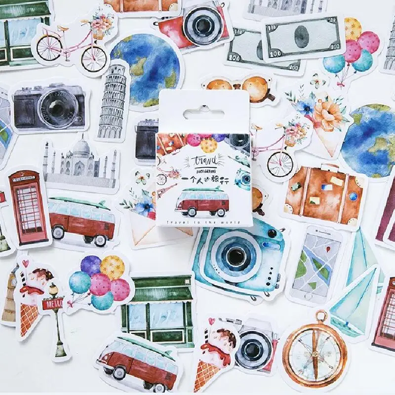 45 pcs/box Kawaii paper stickers Hand drawn A person's travel Diary decoration diy scrapbooking label seal Hand account sticker
45 pcs/box Kawaii paper stickers Hand drawn A person's travel Diary decoration diy scrapbooking label seal Hand account sticker