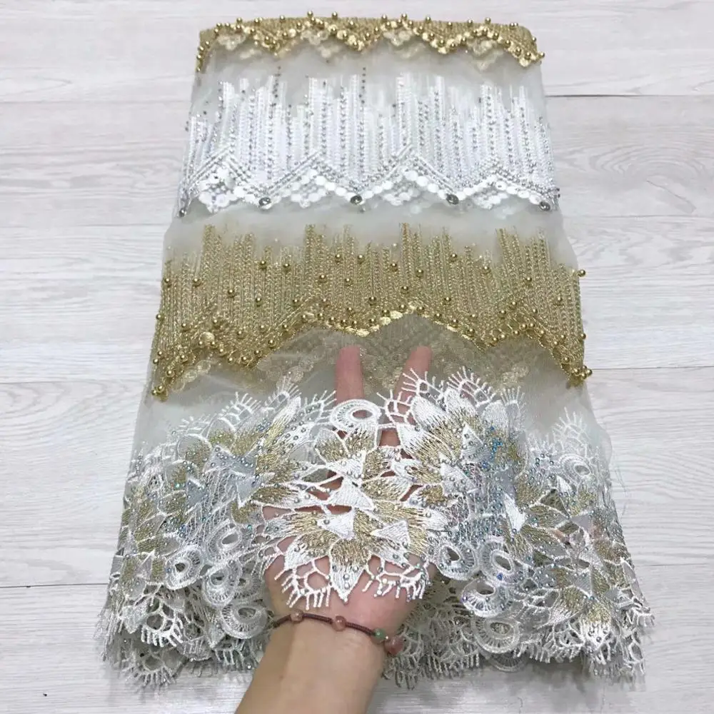 White Gold Black African Laces Fabric Embroidered Nigerian French Lace Fabric High Quality 2019 African French Net Lace Fabric
White Gold Black African Laces Fabric Embroidered Nigerian French Lace Fabric High Quality 2019 African French Net Lace Fabric