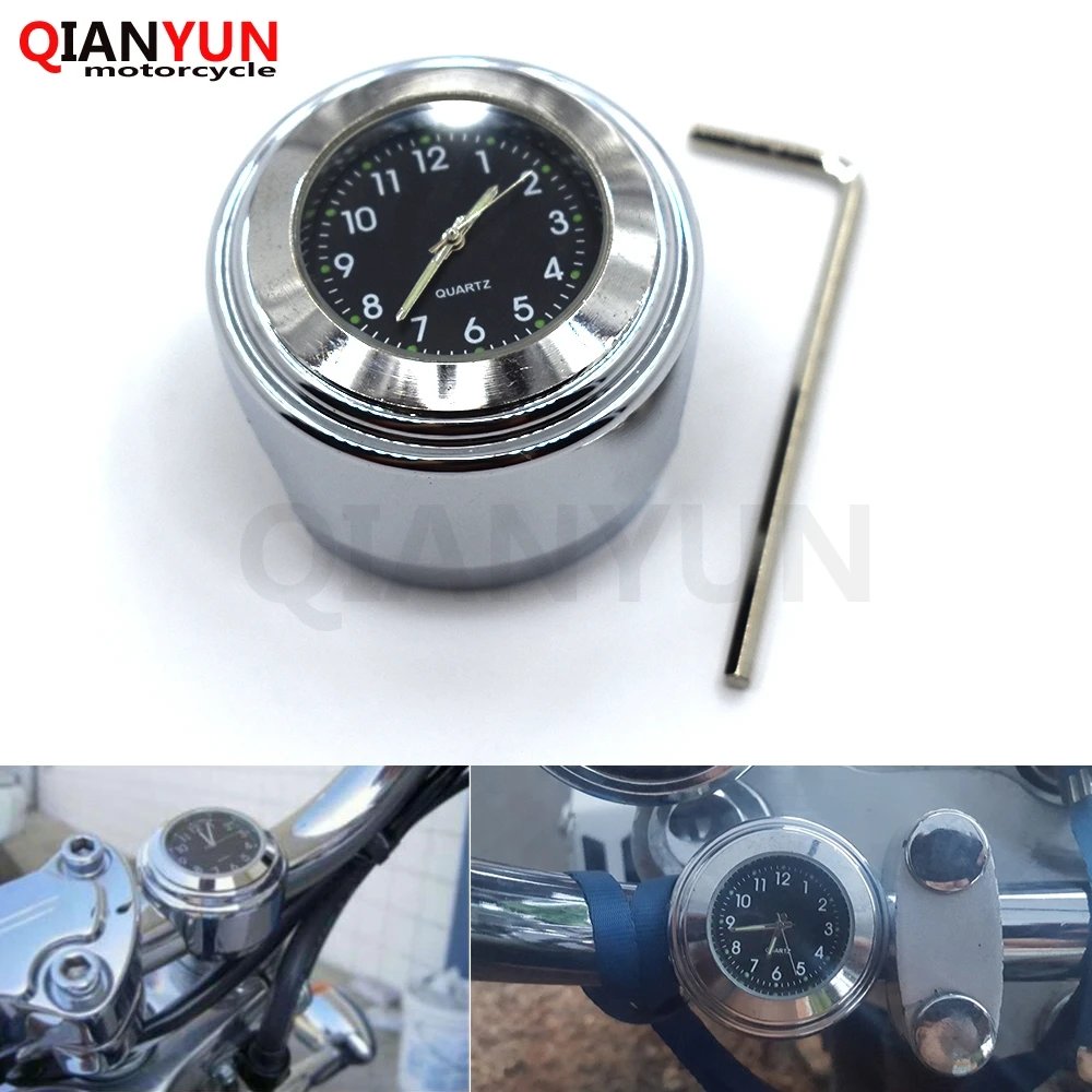 7/8" 22mm adjustable chrome motorcycle handlebar mounted quartz watch clock For Honda GROM CBR250R CBR300R CB300F CBR500R
7/8" 22mm adjustable chrome motorcycle handlebar mounted quartz watch clock For Honda GROM CBR250R CBR300R CB300F CBR500R