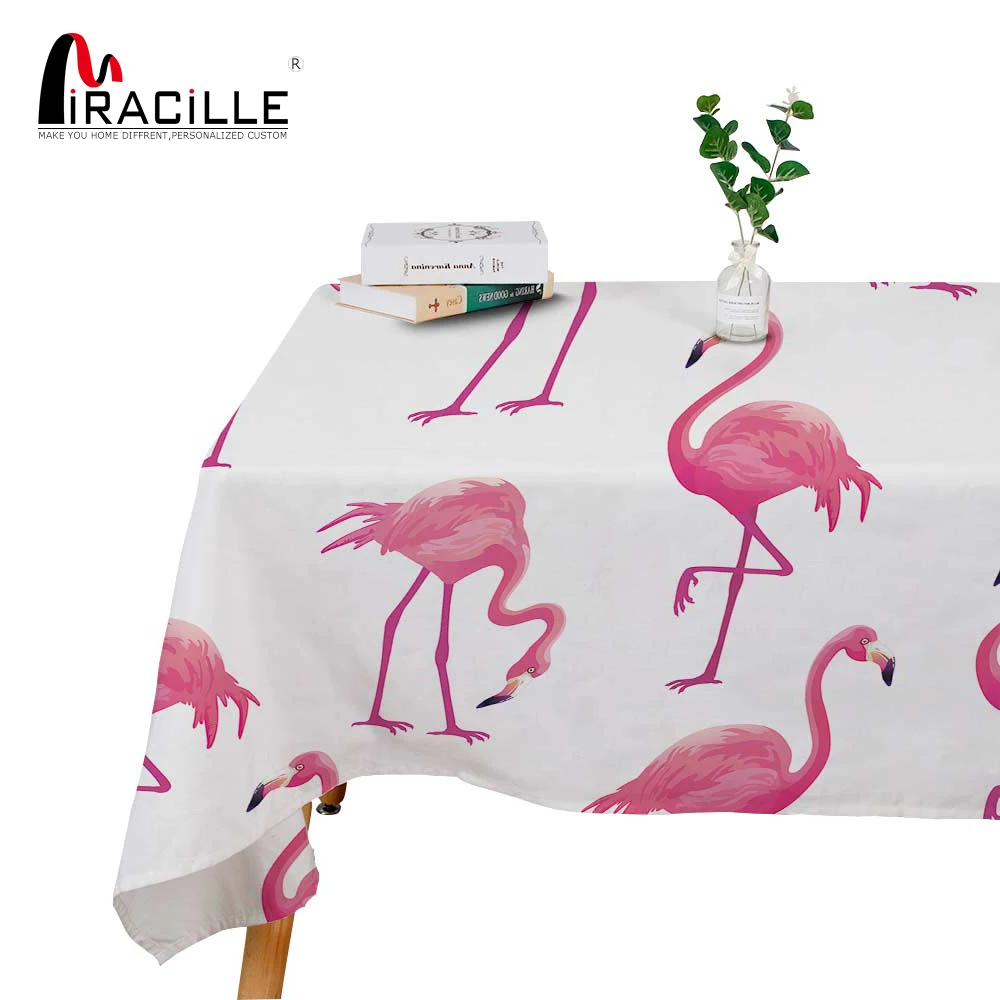 Miracille Polyester Tablecloth Tropical Plant Pink Flamingo Restaurant Wedding Home Decoration Picnic Mat Cover Table 
Miracille Polyester Tablecloth Tropical Plant Pink Flamingo Restaurant Wedding Home Decoration Picnic Mat Cover Table