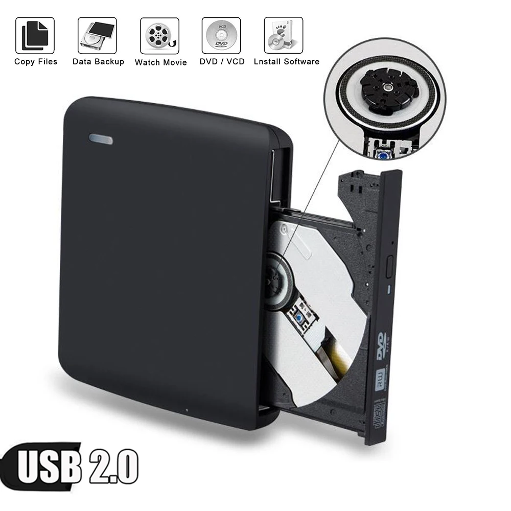 

External 8X USB 2.0 Portable DVD-RW/CD-RW Burner Writer Rewriter Optical Disc Drive CD DVD ROM Player for PC HP ACER Lenovo