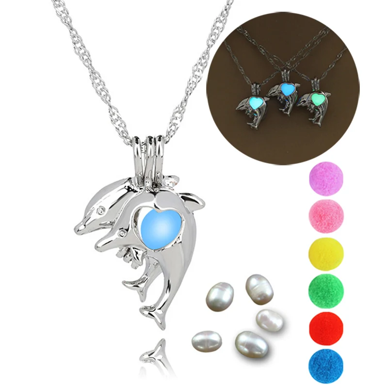 Груша клетка ожерелье с дельфинами кулон диффузор для эфирных масел медальон