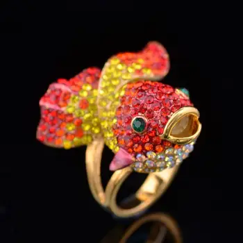 Alisouy 1 piece female ring Cute fish White Yellow Gold Color Women Austrian Crystals goldfish Animal Rings for women
Alisouy 1 piece female ring Cute fish White Yellow Gold Color Women Austrian Crystals goldfish Animal Rings for women