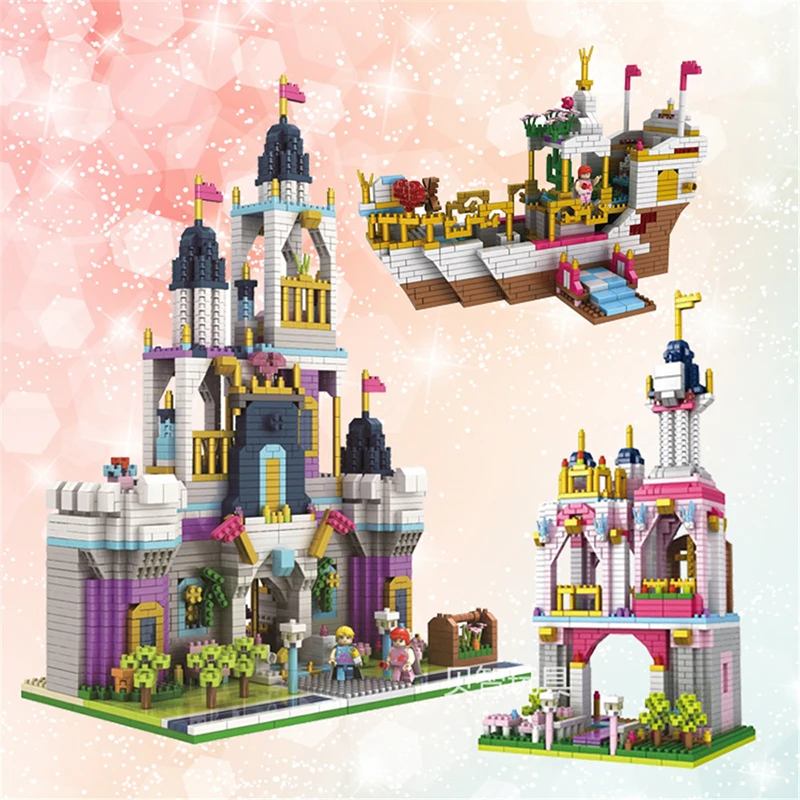 Architecture Royal Big Castle Garden Tower Ship Princess 3D Model DIY Diamond Mini Building Blocks Toy Gift Collection bricks
Architecture Royal Big Castle Garden Tower Ship Princess 3D Model DIY Diamond Mini Building Blocks Toy Gift Collection bricks