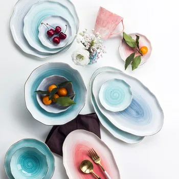 EECAMAIL Nebula Ins European Cutlery Underglaze Hand Painted Phnom Penh Ceramic Steak Plate Rice Bowl Soup Bowl Western Dishes
EECAMAIL Nebula Ins European Cutlery Underglaze Hand Painted Phnom Penh Ceramic Steak Plate Rice Bowl Soup Bowl Western Dishes