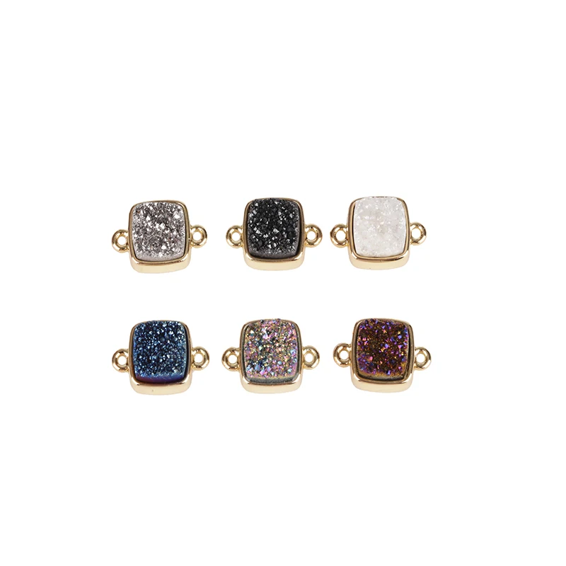 One Piece Color Glod/Silver Metal Alloy Six Types Natural Druzy Stone Jewelry Shape Square Findings Connector Components
One Piece Color Glod/Silver Metal Alloy Six Types Natural Druzy Stone Jewelry Shape Square Findings Connector Components