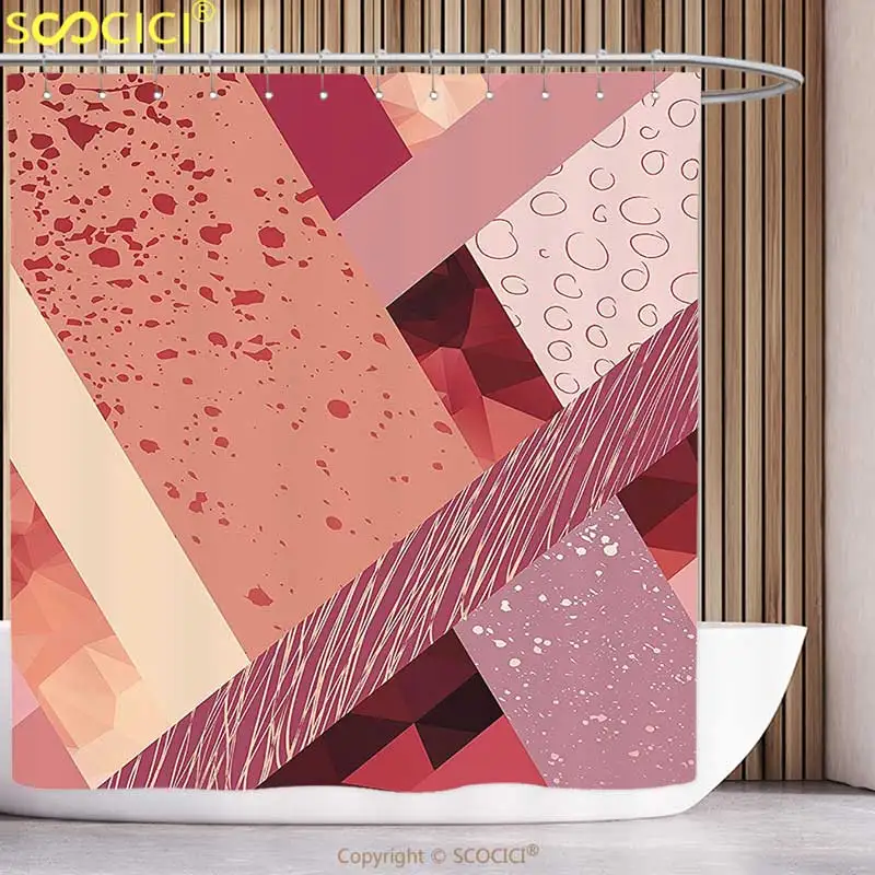 Cool Shower Curtain Abstract Abstract Art Style Geometric Theme Modern and Decorative Design Print Coral Salmon Light Pink
Cool Shower Curtain Abstract Abstract Art Style Geometric Theme Modern and Decorative Design Print Coral Salmon Light Pink