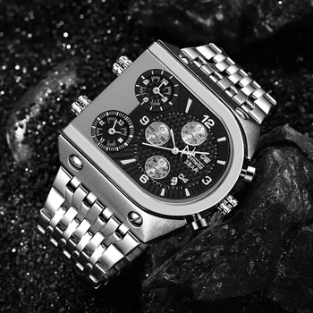 Military Watch Men Waterproof Full Steel Strap Three Multiple Time Zone Watches Men Antique Unique Quartz Wristwatch Mens Silver
Military Watch Men Waterproof Full Steel Strap Three Multiple Time Zone Watches Men Antique Unique Quartz Wristwatch Mens Silver
