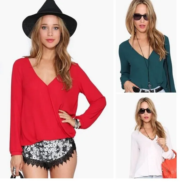 Blusas Femin201inas 6 Fashion Women's Colourful V Neck Summer Chiffon Blouses Shirt Cute Long Sleeve Shirts Casual Top Big size
Blusas Femin201inas 6 Fashion Women's Colourful V Neck Summer Chiffon Blouses Shirt Cute Long Sleeve Shirts Casual Top Big size