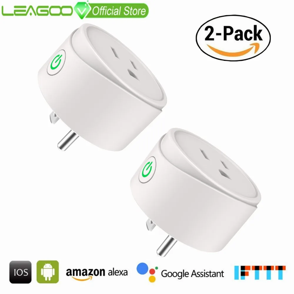 LEAGOO Wi-Fi Smart US Plug 2 Packs APP Android and iOS Adaptor Power on and off 10A AC 120V 1200W Smart Remote Function Socket
LEAGOO Wi-Fi Smart US Plug 2 Packs APP Android and iOS Adaptor Power on and off 10A AC 120V 1200W Smart Remote Function Socket