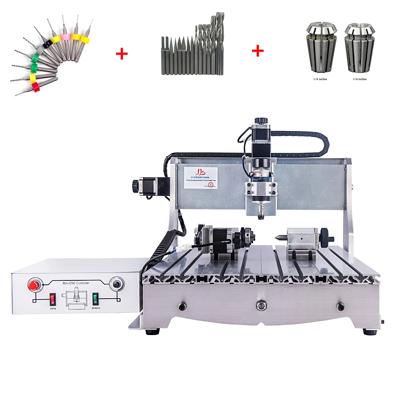 DIY 6040 cnc 4axis router usb milling machine with 300W spindle for woodworking
DIY 6040 cnc 4axis router usb milling machine with 300W spindle for woodworking