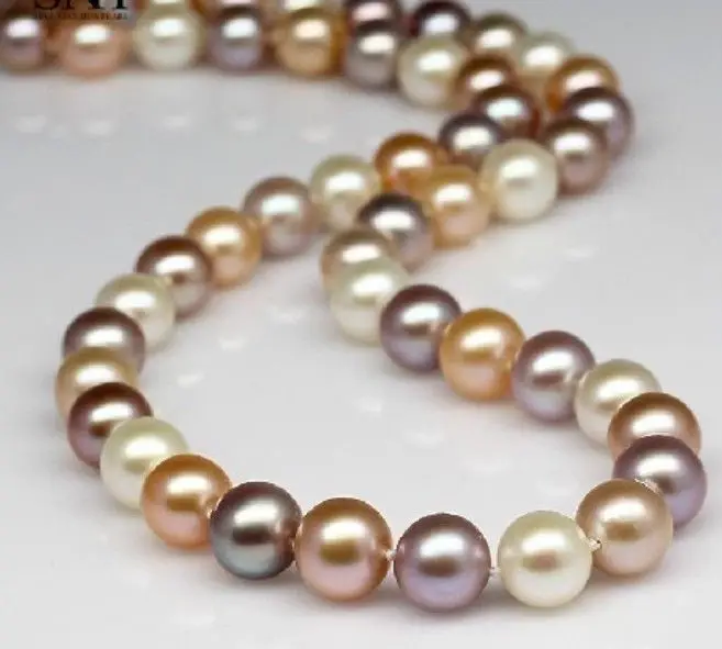 HOT## Wholesale > 9-10mm round south sea white pink purple pearl necklace 19" 14KGP
HOT## Wholesale > 9-10mm round south sea white pink purple pearl necklace 19" 14KGP