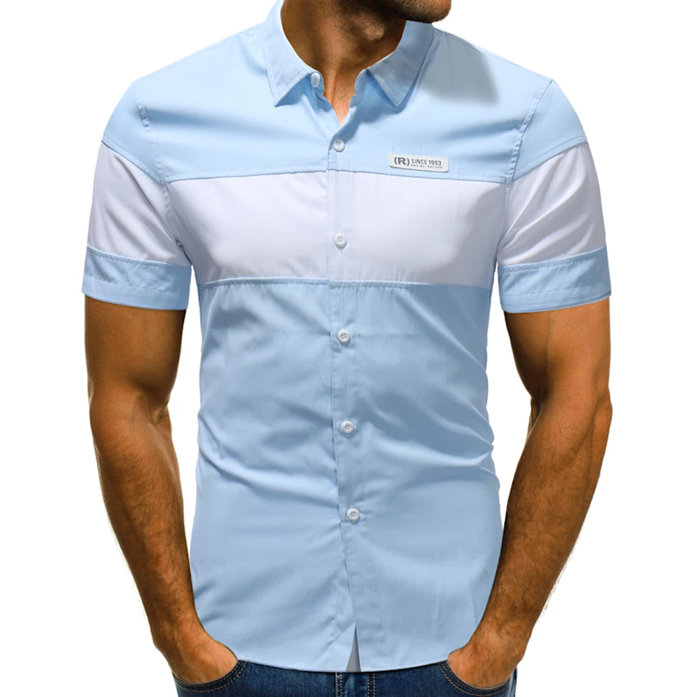 Fashion Tops Leisure Turn-down Collar Men's Short Sleeves Shirt Solid Cotton Shirt Casual Male Shirt Clothing Clothes D40
Fashion Tops Leisure Turn-down Collar Men's Short Sleeves Shirt Solid Cotton Shirt Casual Male Shirt Clothing Clothes D40