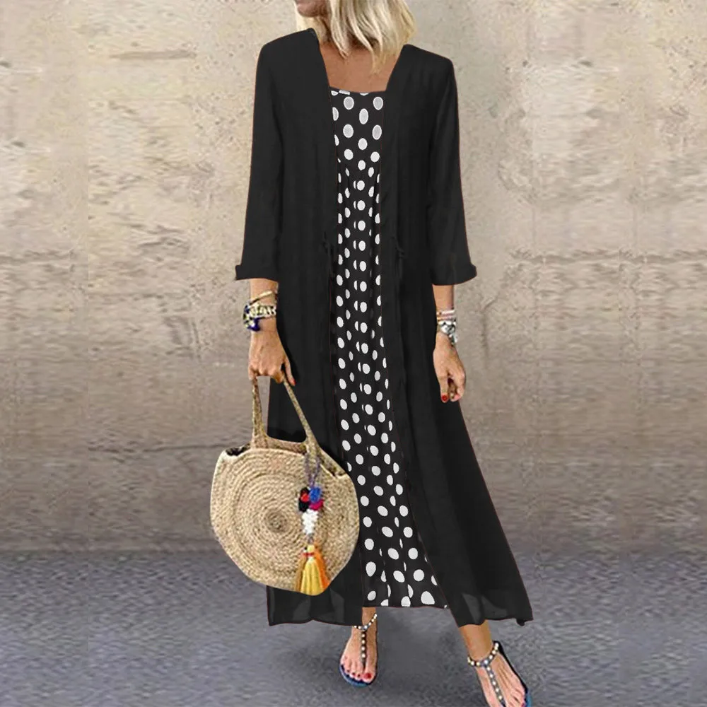 Polka Dot Long Dress and Cardigan Two Pieces Set Casual O-Neck Long Sleeve Sundress Women Cotton Linen Dress Large Size Dresses
Polka Dot Long Dress and Cardigan Two Pieces Set Casual O-Neck Long Sleeve Sundress Women Cotton Linen Dress Large Size Dresses