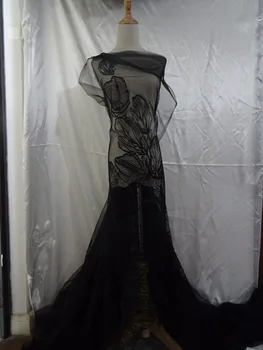 New arrival embroidered tulle Fabric 5yard/lot Fashion black Embroidered lace fabric for evening dress
New arrival embroidered tulle Fabric 5yard/lot Fashion black Embroidered lace fabric for evening dress