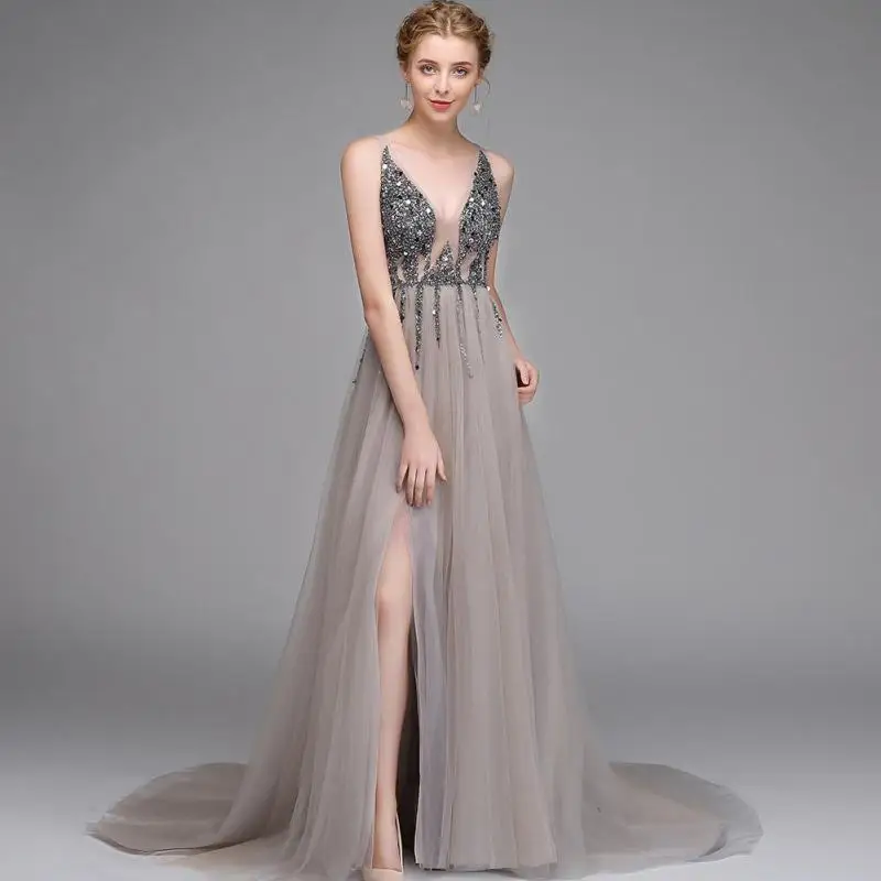 Deep V-Neck Charming Lady High Split Long Dress Size US4-US22 Floor Length Noble Evening Party Gowns Sequins Dresses Vestidos
Deep V-Neck Charming Lady High Split Long Dress Size US4-US22 Floor Length Noble Evening Party Gowns Sequins Dresses Vestidos
