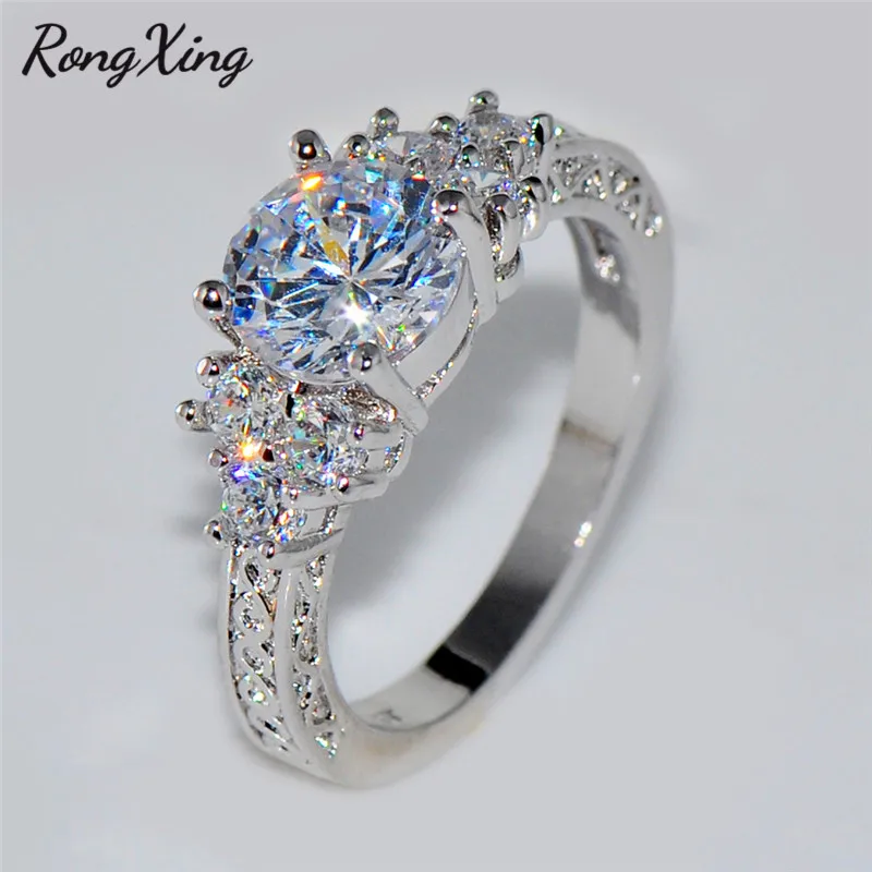 RongXing Shining White Round Zircon Wedding Rings for Women/Men Fashion Jewelry Vintage White/Black Gold Filled Engagement Rings
RongXing Shining White Round Zircon Wedding Rings for Women/Men Fashion Jewelry Vintage White/Black Gold Filled Engagement Rings