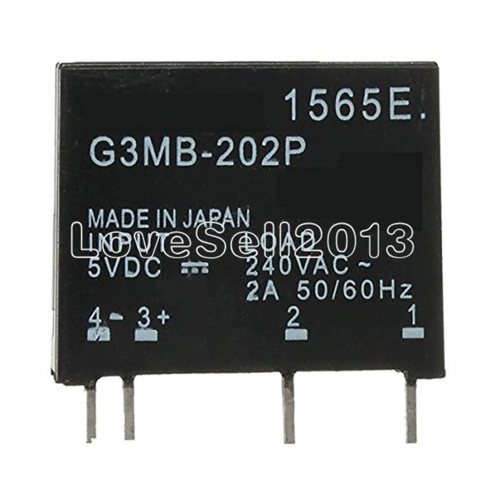 

10PCS Relay Module G3MB-202P G3MB 202P DC-AC PCB SSR In 5V DC Out 240V AC 2A Solid State Relay Module For Arduino