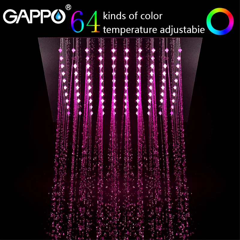 GAPPO shower head 12" Led Rainfall Shower Head system bath Square Color Changing Lights bathroom faucet water mixer
GAPPO shower head 12" Led Rainfall Shower Head system bath Square Color Changing Lights bathroom faucet water mixer