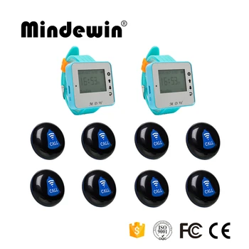 Mindewin Wireless Restaurant Service Calling System 8pcs Call Transmitter Button+2pcs Wrist Receiver 433MHz For Cafe Shop
Mindewin Wireless Restaurant Service Calling System 8pcs Call Transmitter Button+2pcs Wrist Receiver 433MHz For Cafe Shop