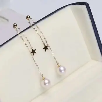 Xin yi peng real 18 k gold inlaid natural pearl female earrings for women drop earrings fine jewelry AU750
Xin yi peng real 18 k gold inlaid natural pearl female earrings for women drop earrings fine jewelry AU750