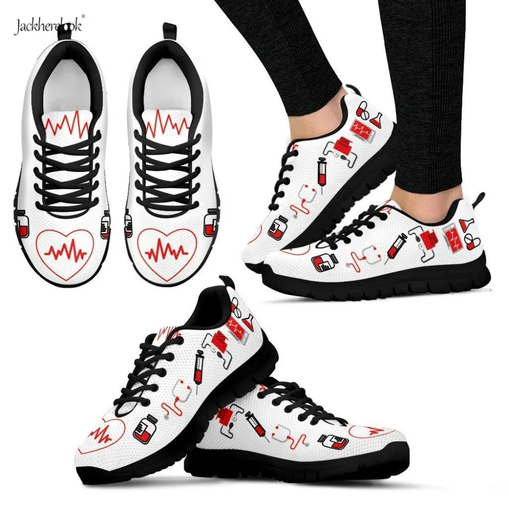 Jackherelook Women's Vulcanize Shoes Black White Women Nurse Heart Sneakers Spring/Summer Lace Up Flat Casual Shoe Krasovki Plus
Jackherelook Women's Vulcanize Shoes Black White Women Nurse Heart Sneakers Spring/Summer Lace Up Flat Casual Shoe Krasovki Plus