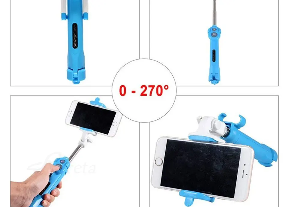 Roreta Handheld Bluetooth Selfie Stick Wireless Extendable Monopod Shutter Remote Foldable Mini Tripod For iPhone 8 X 7 6s Plus