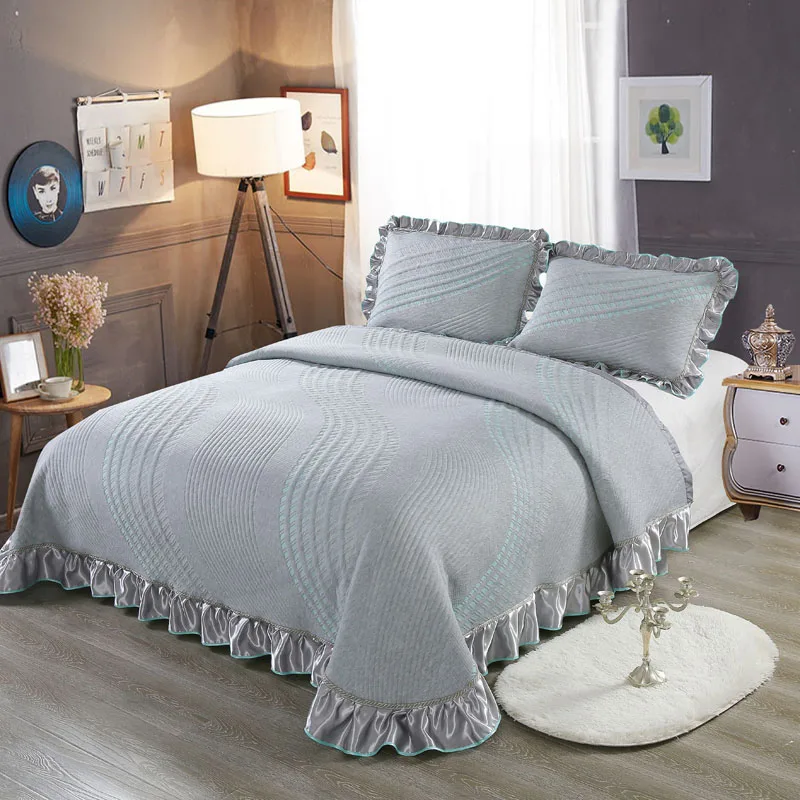 Waliicorners Luxury Knitted Cotton 3 Pieces Bedspread Comforter Set King Queen Size Bed Cover Set Mattress Topper Blanket With Pillowcases 62 HTB1yqSZaEGF3KVjSZFvq6z nXXaD