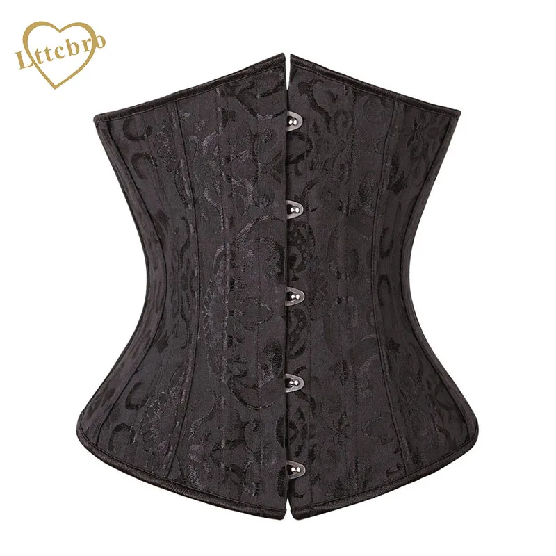 24 Spiral Steel Boned Waist Cincher Brocade Waspie Underbust Corset Black Plus Size S-6XL Corselet Shaper Waist Trimmer
24 Spiral Steel Boned Waist Cincher Brocade Waspie Underbust Corset Black Plus Size S-6XL Corselet Shaper Waist Trimmer