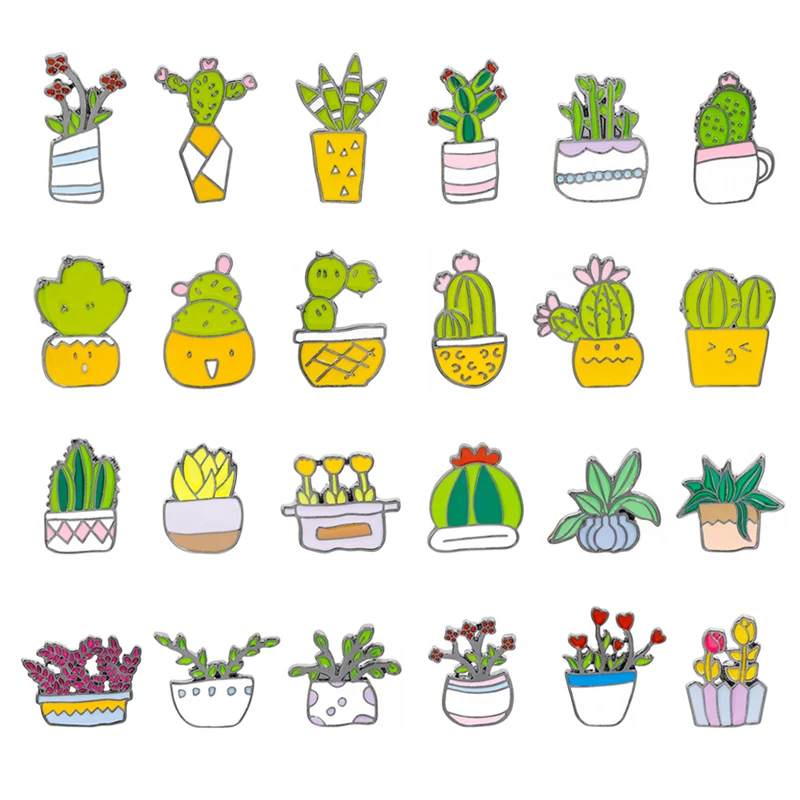 Cartoon Potted Plant Rose Flower Grass Leaf Cactus Brooch Enamel Pin Metal Badge Brooches for Women Men Pins Bag Jackets Jewelry
Cartoon Potted Plant Rose Flower Grass Leaf Cactus Brooch Enamel Pin Metal Badge Brooches for Women Men Pins Bag Jackets Jewelry