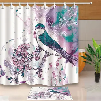Watercolor Shower Curtains A Bird on A Plum Branch Bathroom Curtains Waterproof and Mildew Proof with 12 Plastic Hooks Polyester
Watercolor Shower Curtains A Bird on A Plum Branch Bathroom Curtains Waterproof and Mildew Proof with 12 Plastic Hooks Polyester