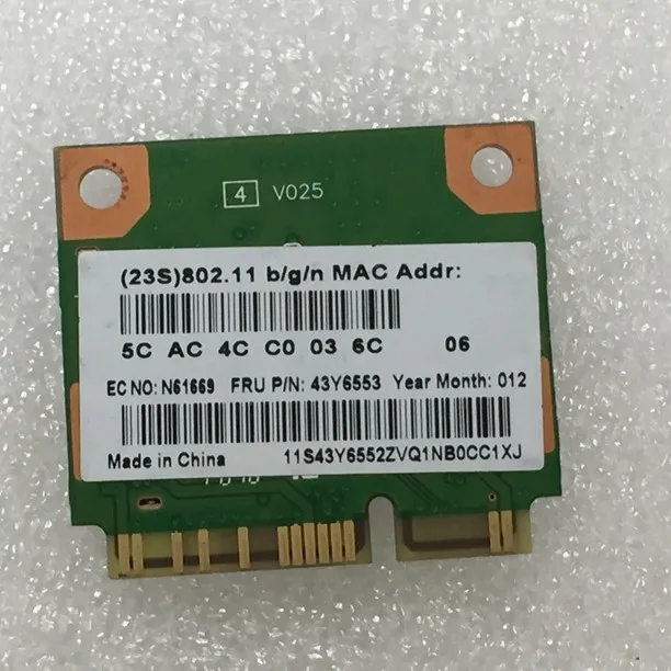 SSEA New Network Card for RealTek RTL8191se Half Mini PCI-E Wireless Card for IBM FRU:43y6553
SSEA New Network Card for RealTek RTL8191se Half Mini PCI-E Wireless Card for IBM FRU:43y6553