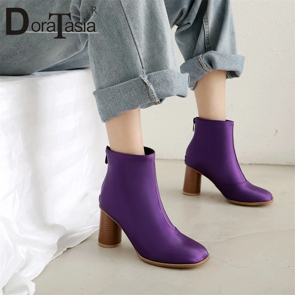 DORATASIA Plus Size 32-48 New Fashion Concise Shoes Woman Boots Female Zip Up Chunky High Heels Purple Ankle Boots Woman Shoes
DORATASIA Plus Size 32-48 New Fashion Concise Shoes Woman Boots Female Zip Up Chunky High Heels Purple Ankle Boots Woman Shoes