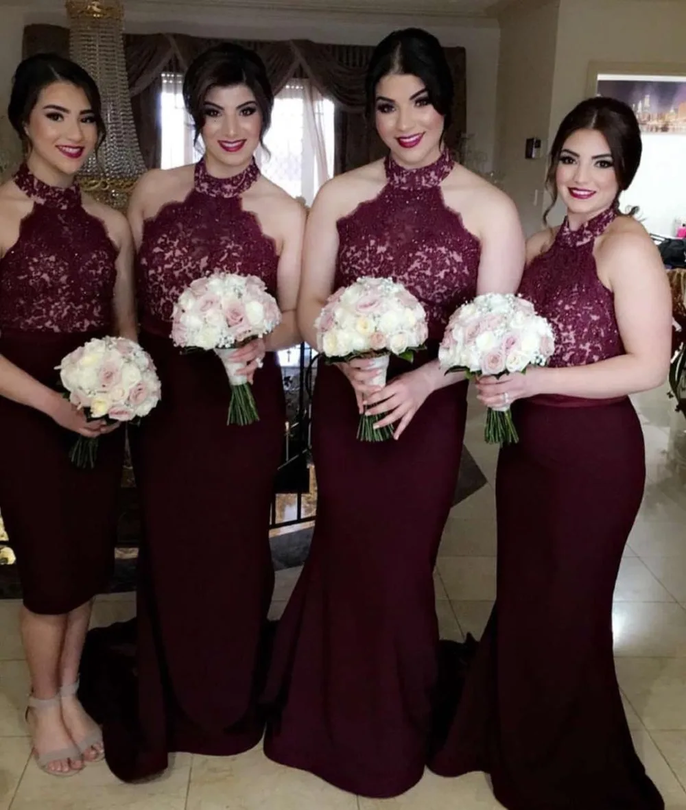Halter Burgundy Bridesmaid Dress For Country Garden Wedding Elegant Mermaid Maid Of Honor Dresses Boho Maxi Wedding Guest Dress
Halter Burgundy Bridesmaid Dress For Country Garden Wedding Elegant Mermaid Maid Of Honor Dresses Boho Maxi Wedding Guest Dress