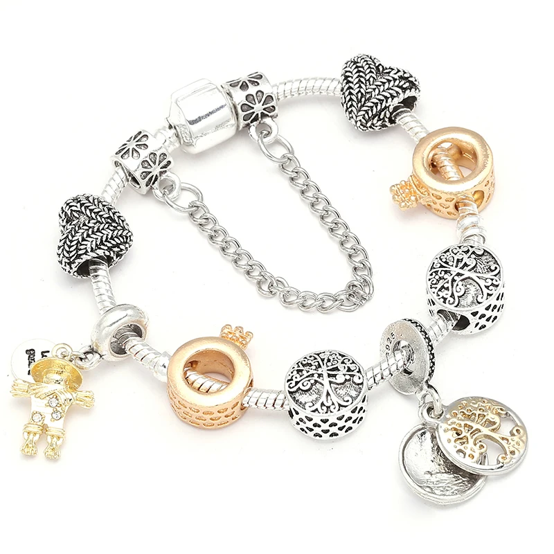 BAOPON Classic Style Scarecrow Magnolia Life Of Tife Pendant Beads Charm with Crown Brand Bracelets DIY Women Jewelry Gift
BAOPON Classic Style Scarecrow Magnolia Life Of Tife Pendant Beads Charm with Crown Brand Bracelets DIY Women Jewelry Gift