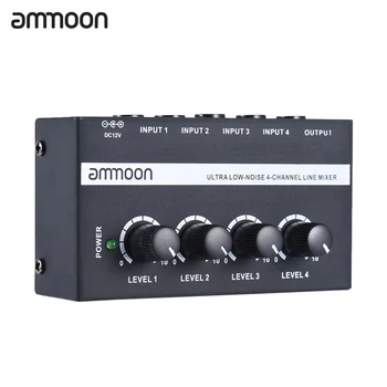 Mixer ammoon MX400 Professional Audio Mixer Ultra-compact Low Noise 4 Channels Line Mono Audio Mixer with Power Adapter
Mixer ammoon MX400 Professional Audio Mixer Ultra-compact Low Noise 4 Channels Line Mono Audio Mixer with Power Adapter