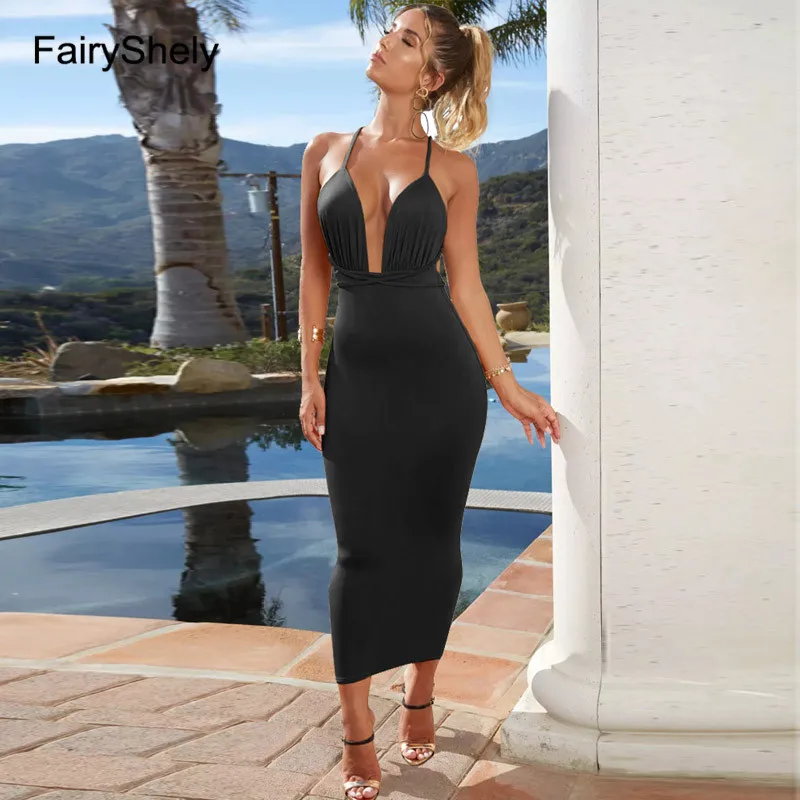 FairyShely 2019 Summer Black Bodycon Bandage Dress Women Sexy Red Spaghetti Strap Midi Celebrity Evening Party Dress Vestidos
FairyShely 2019 Summer Black Bodycon Bandage Dress Women Sexy Red Spaghetti Strap Midi Celebrity Evening Party Dress Vestidos