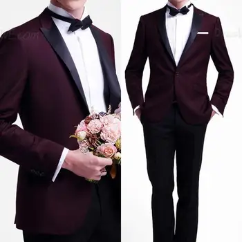 Custom Made Burgundy Jacket Black Pants Mens Wedding Suits Groomsman Tuxedo 2 PC Groom Suit Men Suits (Jacket+Pants) W303
Custom Made Burgundy Jacket Black Pants Mens Wedding Suits Groomsman Tuxedo 2 PC Groom Suit Men Suits (Jacket+Pants) W303