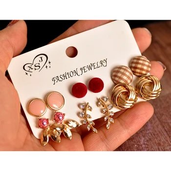 New fashion women jewelry wholesale girls birthday party pink stud Red gold mashup 6 pairs /set earrings gift free shipping
New fashion women jewelry wholesale girls birthday party pink stud Red gold mashup 6 pairs /set earrings gift free shipping