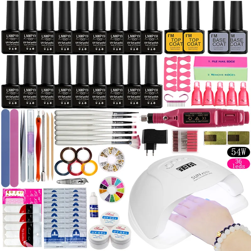 Nail Set 84W LED Lamp For Manicure 27/18/10 pcs Gel Nail Polish Set Kit Soak Off Gel Varnish For Nail Art Set Dryer Machine Tool
Nail Set 84W LED Lamp For Manicure 27/18/10 pcs Gel Nail Polish Set Kit Soak Off Gel Varnish For Nail Art Set Dryer Machine Tool