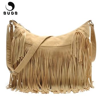 SUDS Brand Women Bag Vintage Tassel Shoulder Bag 2018 New Fashion Women Messenger Bag Large Capacity Tassel Travel Crossbody Bag
SUDS Brand Women Bag Vintage Tassel Shoulder Bag 2018 New Fashion Women Messenger Bag Large Capacity Tassel Travel Crossbody Bag