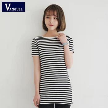Women T-Shirt 2016 Spring Fashion Print T shirt Short-sleeved Striped Stretch Cotton Tees Tops For Women Clothing
Women T-Shirt 2016 Spring Fashion Print T shirt Short-sleeved Striped Stretch Cotton Tees Tops For Women Clothing